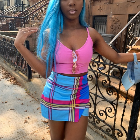 Plaid multicolored skirt size 8 - Picture 2 of 5